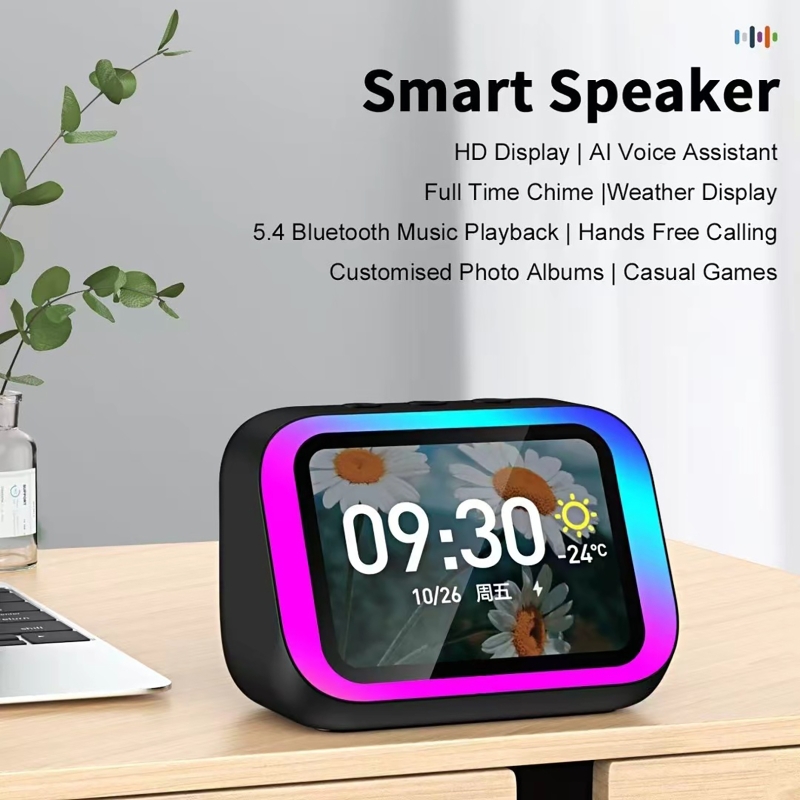 Digital Alarm Clock - AI 음성 어시스턴트 블루투스 스피커 RGB