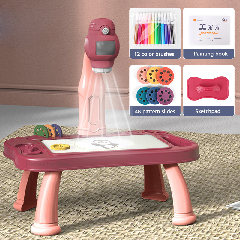 Digital Drawing Tablet - 스마트 프로젝터 어린이 페인팅 테이블 세트