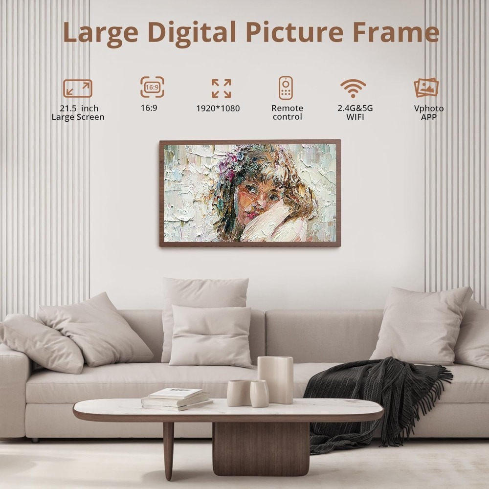 JHZ 신형 대형 디지털 액자 21.5인치 화면 WiF - Digital Photo Frame Wifi 리뷰 및 가격