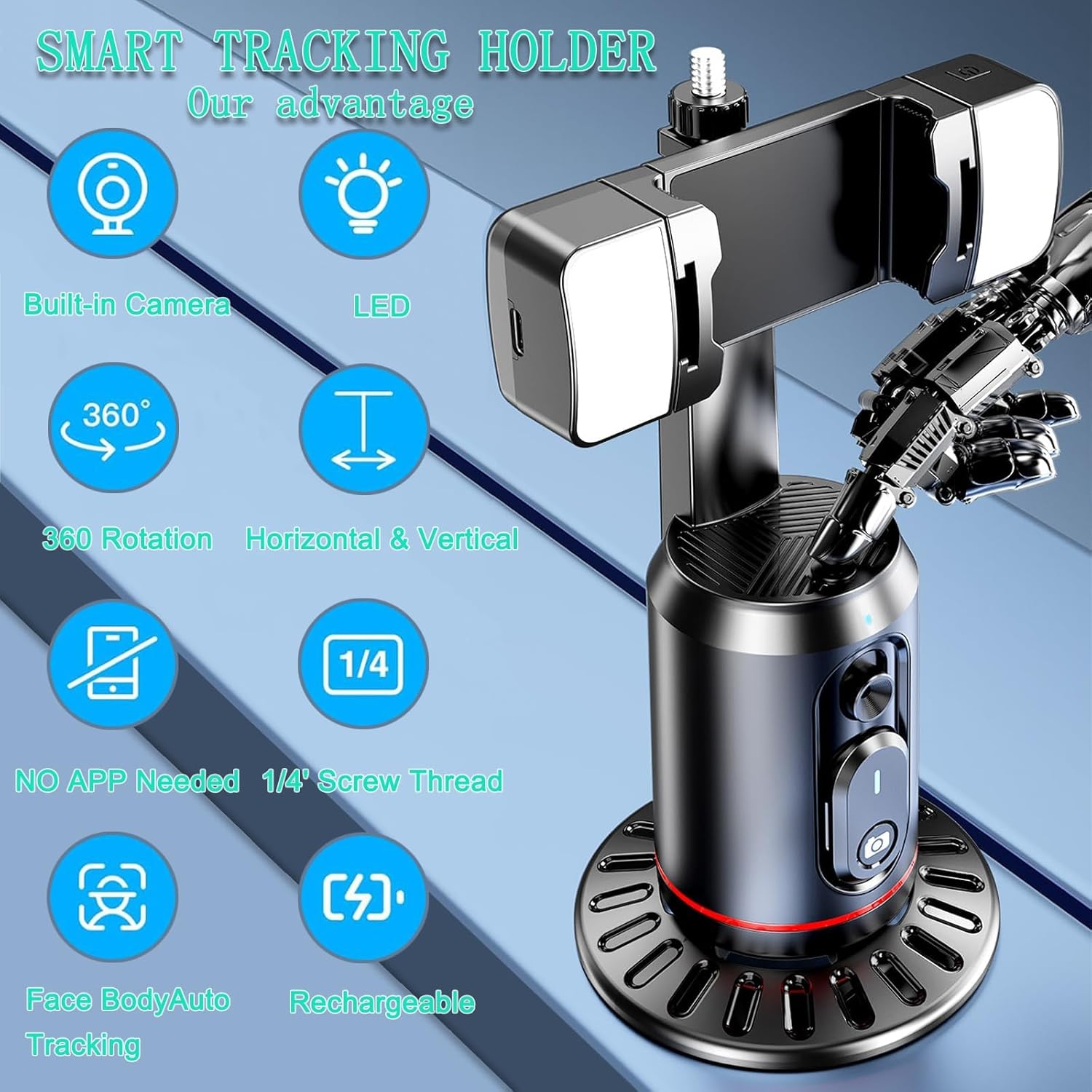자동 얼굴 추적 삼각대 360 °   회전식 자동 추적 - Auto Tracking Tripod 리뷰 및 가격