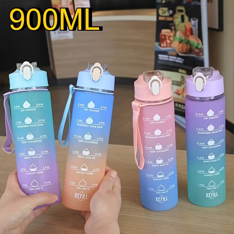 900ml 스포츠 물병 고온 저항성 눈금 있는 빨대 컵 - Smart Water Bottle Tracker 리뷰 및 가격