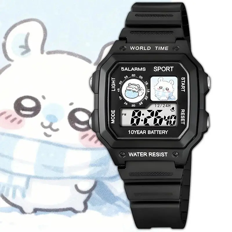 귀여운 치이카와 프린트 사각형 디지털 만화 시계 순백색 - Digital Alarm Clock 리뷰 및 가격