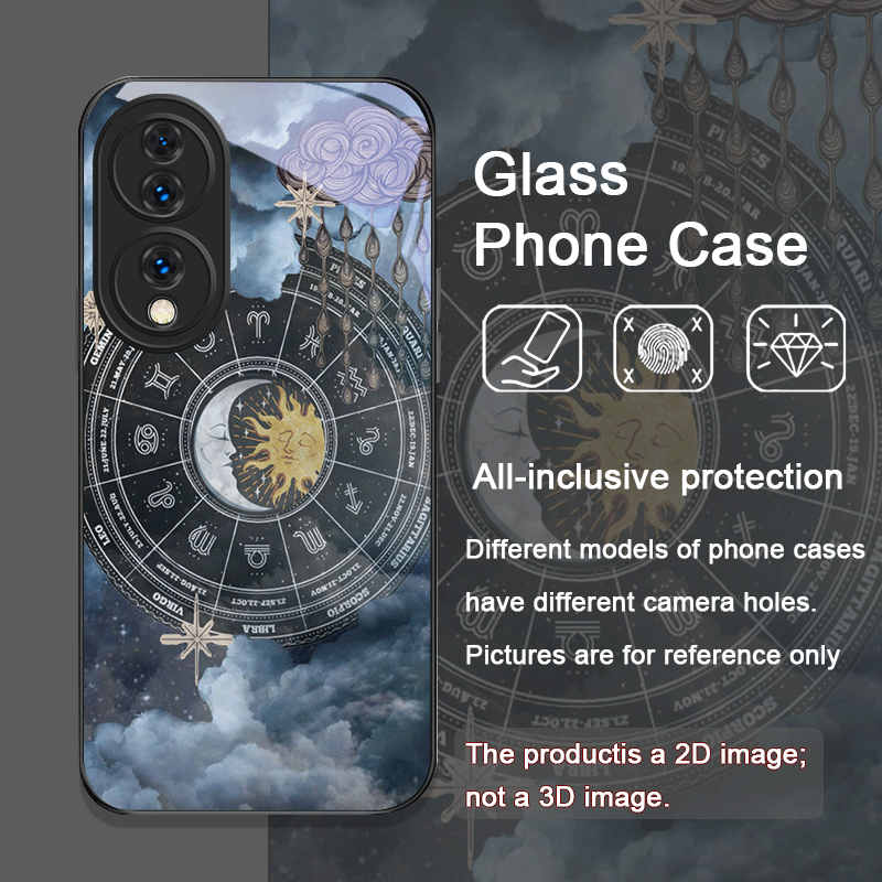 별자리 태양 달 별 무늬 강화유리 휴대폰 케이스 (화웨 - Huawei Mate 60 리뷰 및 가격